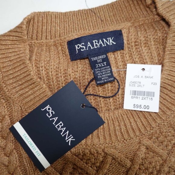 Jos. A. Bank Mens Ombre Crewneck Sweater 2XLT NWT Brown Tailored Fit Pullover - Picture 5 of 6